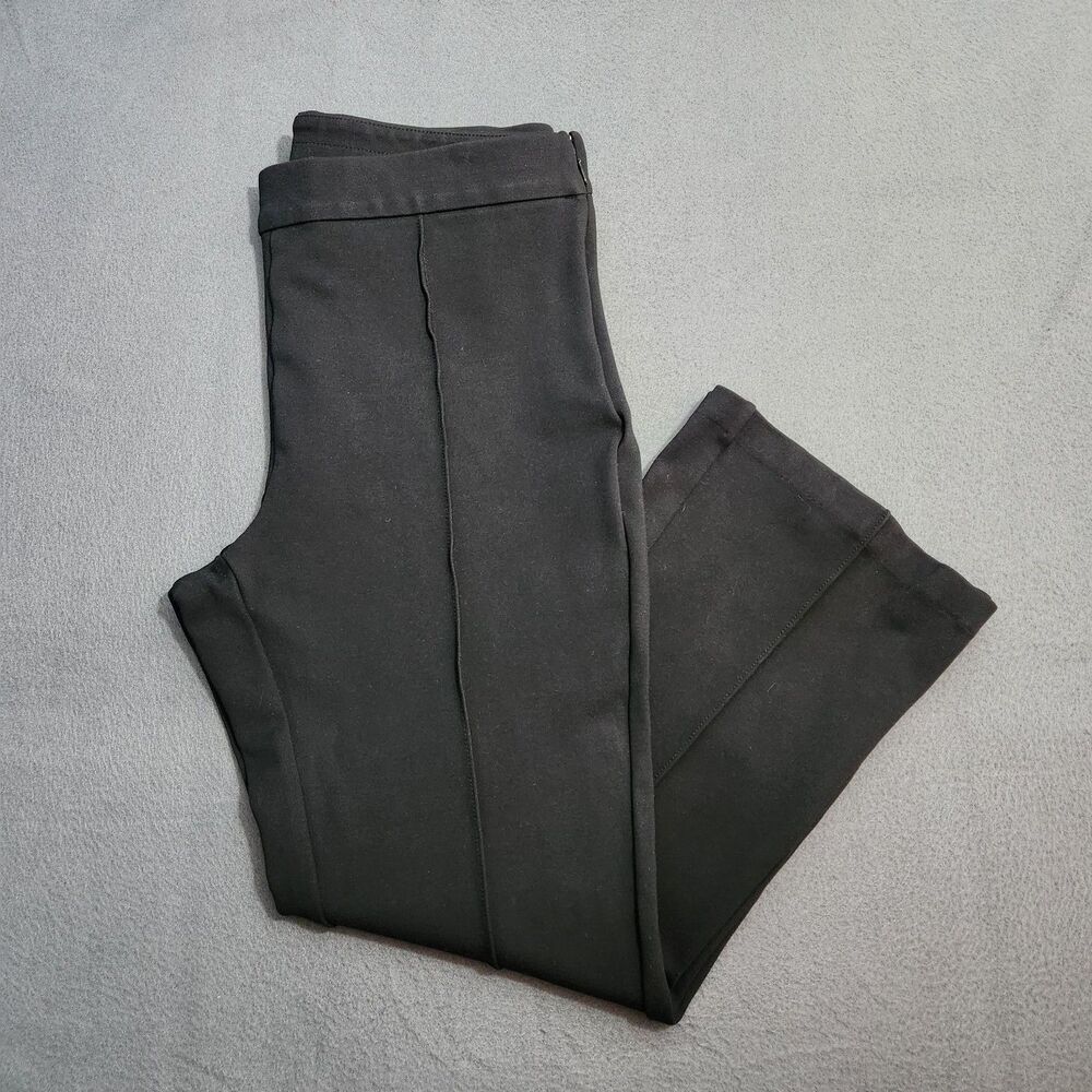 J. Crew Factory Women 12 Black Mid Rise Ponte Flare Cropped Pull On Pants